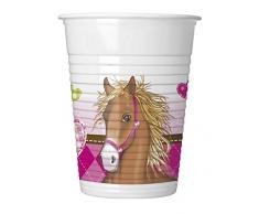 Plastikbecher 200 ml Horses 8 Stück Mehrfarbig PR81082