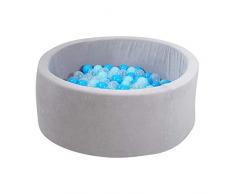 Knorrtoys 68173 - Bällebad Soft - Grey - 300 Bälle Soft Blue/Blue/transparent
