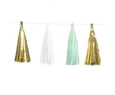 Boland 51003 - Quastengirlande Meerjungfrau, Länge 3 m, Hängedekoration, Partydekoration, Tassel Girlande, Geburtstag, Garten Party, Motto Party, Karneval