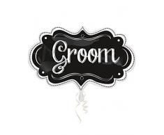 Amscan 3123901 11 x 86,4 Groom Kreidetafel Festzelt Super Shape Folienballon