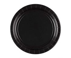 Amscan International Pappteller 22,8 cm Teller schwarz