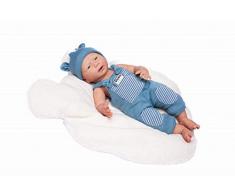Puppen Guca - Babypuppe David Silikon mit blauem Strampelanzug. 46 cm Reborn, Mehrfarbig (18054)
