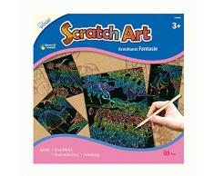 MAMMUT 158008 - Kratzbilder ScratchKunst, Motive Fantasie, Komplettset mit 4 Kratzbildern Regenbogen, Kratzstäbchen und Anleitung, Scraper, Kratzset für Kinder ab 3 Jahre