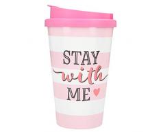 Depesche 2180.039 to-Go Becher aus Kunststoff mit Spruch, 350 ml, Stay with Me, Mehrfarbig