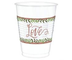 Amscan International 420156 Geschirr aus Papier und Kunststoff, Becher Lv und Blätter