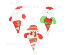 Gifts 4 All Occasions Limited SHATCHI-848 Weihnachtsbaum, zum Aufhängen, 3 weiche Teddybären, mehrfarbig