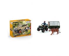 Schleich 42410 - Geländewagen mit Seilwinde & 42351 - Quad mit Anhänger und Ranger - Spielzeug
