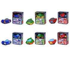 Dickie Toys PJ Masks Micro Racer Box, PJ Masks Spielzeug, PJ Masks Figuren, PJ Masks Fahrzeuge inkl. Sammelbox, 6-fach sortiert, zufällige Auswahl am Lager