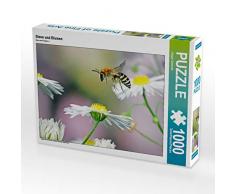 CALVENDO Puzzle Biene und Blumen 1000 Teile Lege-Größe 64 x 48 cm Foto-Puzzle Bild von Jürgen Schmidt