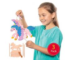 Baker Ross Holzfiguren Einhorn Basteln Sie Ihr eigenes magisches Einhorn Packung mit 3.