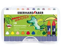 Eberhard Faber 524012 - Wachsmalkreiden dreiflächig, Tabaluga, 10er Set