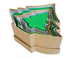 folia 3609 - Geschenkboxen, Pappschachteln aus Karton, in Tannen-Form, 6 Stück in verschiedenen Größen, farbig sortiert - ideal zum Verzieren und Verschenken