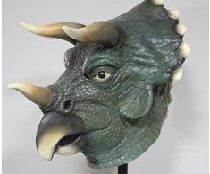 The Rubber Plantation TM 619219291422 Triceratops Dinosaurier Full Head Latex Maske Fancy Dress Halloween Kostüm Zubehör, Unisex, ONE SIZE