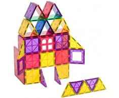 Playmags 60 Stück Starter Set: Mit stärksten Magneten garantiert, robust, super haltbar mit lebendigen klaren Farbe Fliesen. 6-teiliges Clickins-Zubehör zur Steigerung Ihrer Kreativität