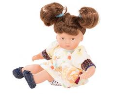 Götz 1887228 Mini-Muffin Macaron Puppe - 22 cm große Babypuppe, gemalte braune Augen, braune Haare - Weichkörperpuppe in 5-teiligen Set - ab 18 Monaten