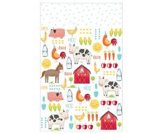 Amscan 572172 - Tischdecke Bauernhof, 1 Stück, Größe 137 x 243 cm, aus Kunststoff, wasserabweisend, Barnyard Birthday, Geburtstag, mehrfarbige Tiermotive, Farm, pflegeleicht, Kinderparty, Tischdeko