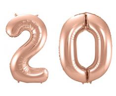 Folat 800105 - Folienballon - Zahl 20 - rosegold - ca. 86 cm hoch