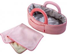 HABA 305072 - Puppentragetasche Rosarot, Puppenzubehör für Babypuppen und HABA-Stoffpuppen, Tragetasche und Decke, Spielzeug ab 18 Monaten