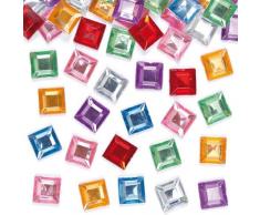 Baker Ross Selbstklebendes quadratisches Juwelen aus Acryl - Sparpackung für Bastel- und Kunstprojekte, Karten, Partytüten und Dekorationen für Kinder (240 Stück)