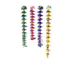 Girlande Rotorspirale Konfetti - Ø 5 cm x 60 cm, 4er Pack