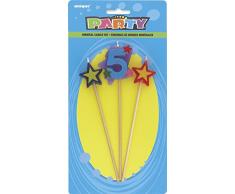 Unique Party Supplies Star Geburtstagskerzen, 3 Stück