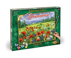 Schipper 609130824 - Malen nach Zahlen - Blumenwiese-Bilder malen für Erwachsene, inklusive Pinsel und Acrylfarben, 40 x 50 cm
