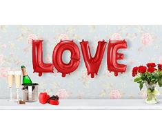 Buchstaben-Girlande Folienballons Love - Rot - H: 36 cm
