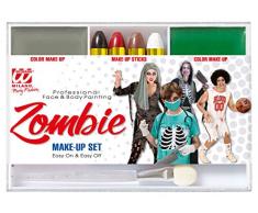 Widmann 02411 Make Up Set Zombie, 2 x 6 Schale und 4 x 2 Gramm Sticks, Unisex-Kinder, Mehrfarbig, Einheitsgröße