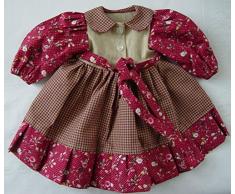 Puppenmode Sturm 1321-3 Kleid im Landhausstil für Puppen, Mehrfarbig