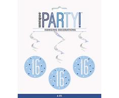 Unique Party 83795 Dekoration, blau/silber