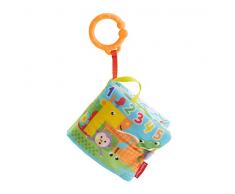 Fisher-Price FGJ40 - Kleines Spielbuch weiches Baby Buch, inkl. 1 abnehmbares Spielzeug, Babyspielzeug ab der Geburt