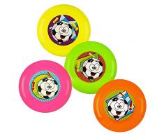 Boland 30826 - Frisbees, 4 Stück, Durchmesser 9 cm, aus Plastik, Wurfspiele, Mitbringsel, Party Spiele, Geburtstag, Garten Spiele, Party Spiele