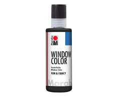 Marabu 04060004173 - Window Color fun & fancy, Transparentfarbe auf Wasserbasis, ablösbar auf glatten Flächen wie Glas, Spiegel, Fliesen und Folie, 80 ml, schwarz