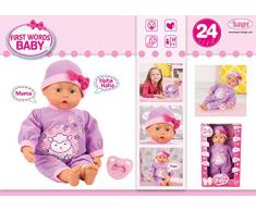 Bayer Design 93863AD - Funktionspuppe First Words Baby mit 24 Lauten, 38 cm, lila