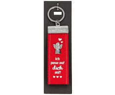 Depesche 10890.006 Schlüsselanhänger aus Filz, mit Schutzengel und Aufschrift, Ich Passe auf Dich auf, rot, ca. 15 cm