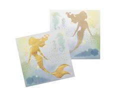 Boland 51006 - Papierservietten Meerjungfrau, 12 Stück, Größe 33 x 33 cm, Unterwasserwelt, Fingerfood, Partygeschirr, Garten Party, Geburtstag, Partyzubehör, Motto Party, Karneval