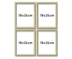 Schipper 605170704 - Malen nach Zahlen - Quattro Alurahmen je 18 x 24 cm, goldglänzend ohne Glas für Ihr Kunstwerk, einfache Selbstmontage, Gold