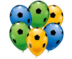 Karaloon 30022 - 6 Ballons Fußball 28-30 cm, weiß