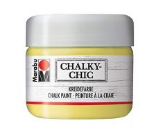 Marabu 02610025113 - Chalky Chic vanille 225 ml, super deckende, matte Kreidefarbe auf Wasserbasis, cremig, zum Rollen, Streichen und Tupfen auf Holz, Metall und Kunststoff, Used Look Effekt