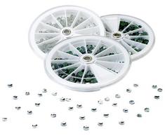 Pebaro 0259-11 1.728 Strass-Steine kristall zum Verzieren von Stoff, Leder, Papier, Glas und Anderen Materialien, 4 Verschiedene Größen, 24 x 15 x 3,4 cm