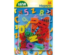 Lena 65745 - Magnet Großbuchstaben Set, Lernspielset mit 36 Buchstaben je ca. 3 cm groß, Magnetbuchstaben Set für Kinder ab 3 Jahre, magnetische Großbuchstaben für Magnettafel, Buchstabenmagnete