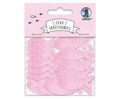 URSUS 56470003F Deko Accessoires Fische, 24 Stück in 3 verschiedenen Größen, beidseitig Bedruckt, rosa