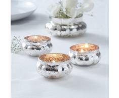 Ginger Ray GW-707 Teelichthalter in Melonenform, Glas, goldfarben, gold