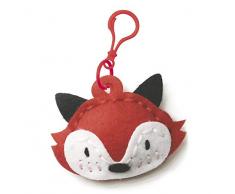 MAMMUT 163001 - Nähset Schlüsselanhänger, Tier, Fuchs, Komplettset mit vorgestanzten Filzstoffen, Füllwatte, Garn, Nadel, Schlüsselanhänger, Anleitung, Bastelset für Kinder ab 5 Jahre