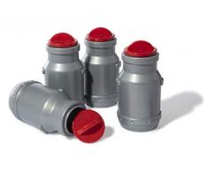 Rolly Toys 409389 rollyMilk 4er Set Milchkannen für Trettraktor mit Transportmulde (befüllbar, inkl. abnehmbarem Deckel)