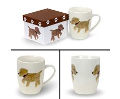 ZIEGFELD TB Golden Retriever Welpe Bobby Geschenkbox Kindertasse Hund Motiv Porzellan-Tasse Spülmachinenfest & Mikrowellengeeignet, Unisex-Kinder, Bunt, One Size