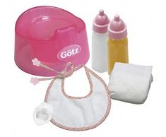 Götz 3401935 Babypuppen Basic Care Set - 8-teilige Grundausstattung als Zubehör-Set für Puppen der Größen S (30 - 33 cm) und M (42 - 46 cm)