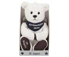 Depesche 8139.241 - Schutzengel Bär aus Plüsch, ca. 9 cm, mit Datum 28. August, Geschenk für Geburtstag, Jahrestag oder Hochzeitstag