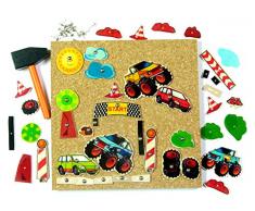 Hess Holzspielzeug 14938 - Hammerspiel Monstertruck, ca. 25 x 25 cm