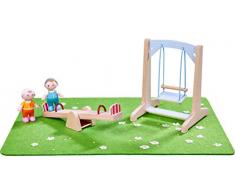 HABA 303939 - Little Friends – Spielset Spielplatz | Mit Wiese, Wippe, Schaukel und 2 Babys | Tolle Ergänzung für die Little Friends-Spielwelt